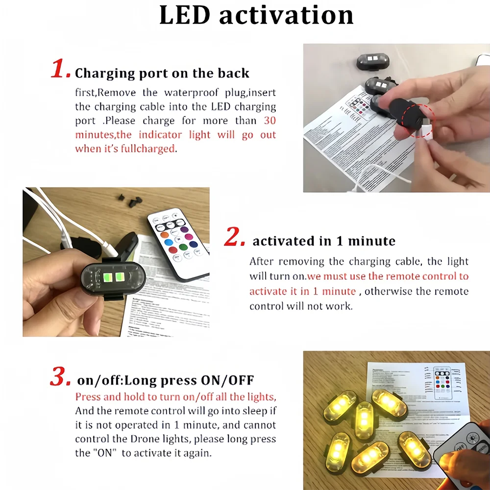 車 LED RGB ストロボライト車バイクオートバイテール衝突防止警告灯ワイヤレスリモコン夜間安全警告灯