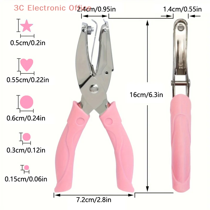 Single Hole Punch Handheld Puncher For Paper Craft Scrapbooking DIY Shape Cutter Star Heart Circle Design Perforator Tool