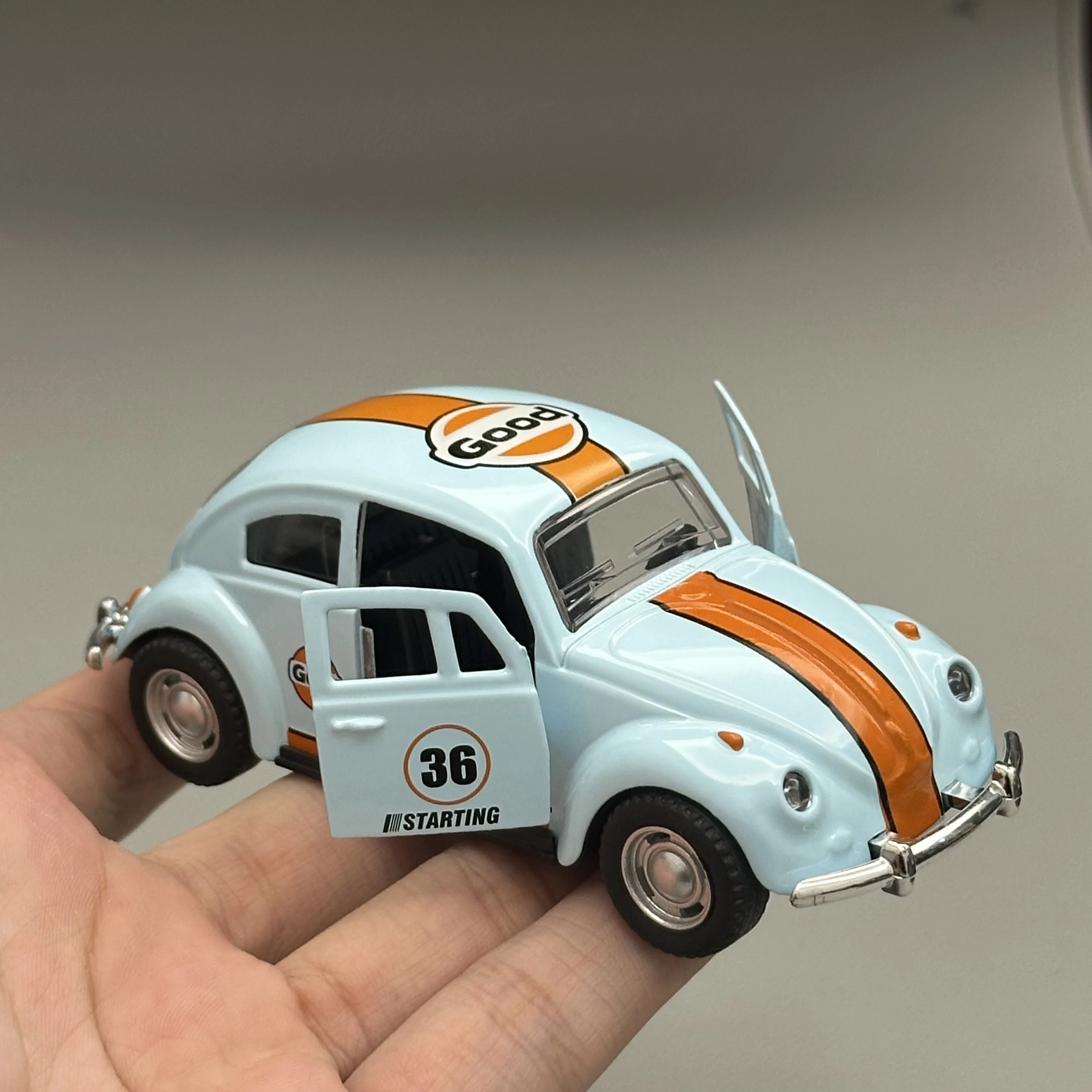 1/36 Beetle Diecast Car Model Alloy Metal Vehicle Toy Double Open Doors Classic Retro Collectible Gift For Kids And Car Lovers view 5
