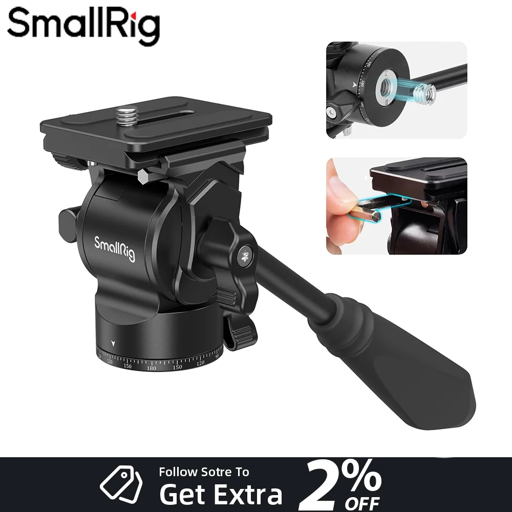 스몰리그 퀵 릴리즈 삼각대 플루이드 헤드 팬 틸트 헤드 플레이트 3259