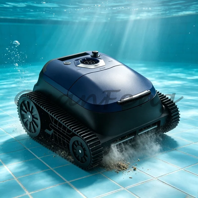 Cordless AI Robotic Pool Vacuum Cleaner, Automatic Filter Suction Underwater Cleaning Machine for In‑Ground Swimming Pool Mainte