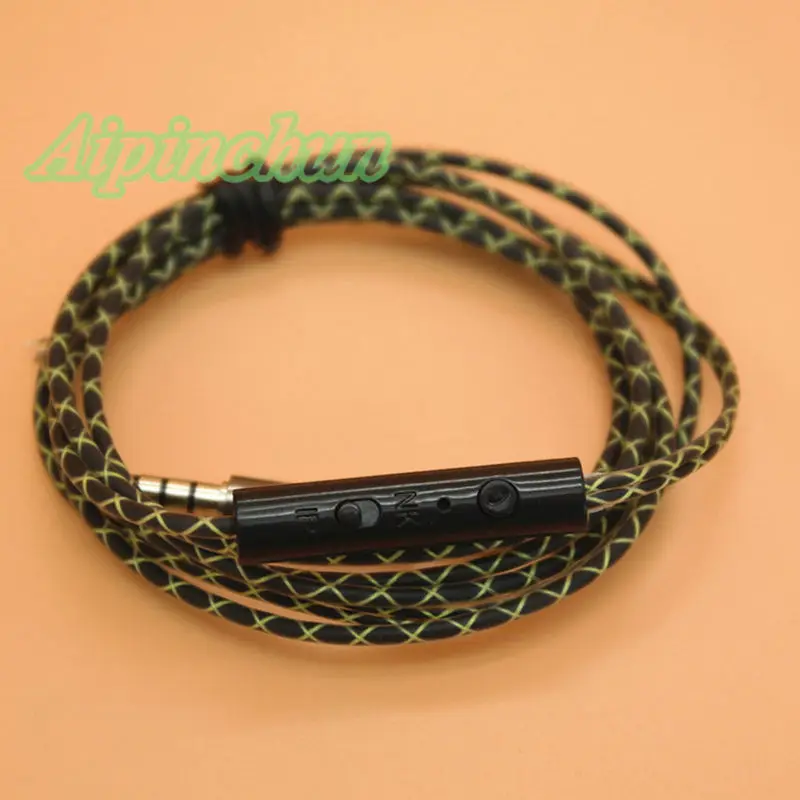 Aipinchun 3,5 мм 4-полюсный аудиокабель для наушников с микрофоном Ремонт Замена наушников 128 см 14-жильный медный провод AA0204