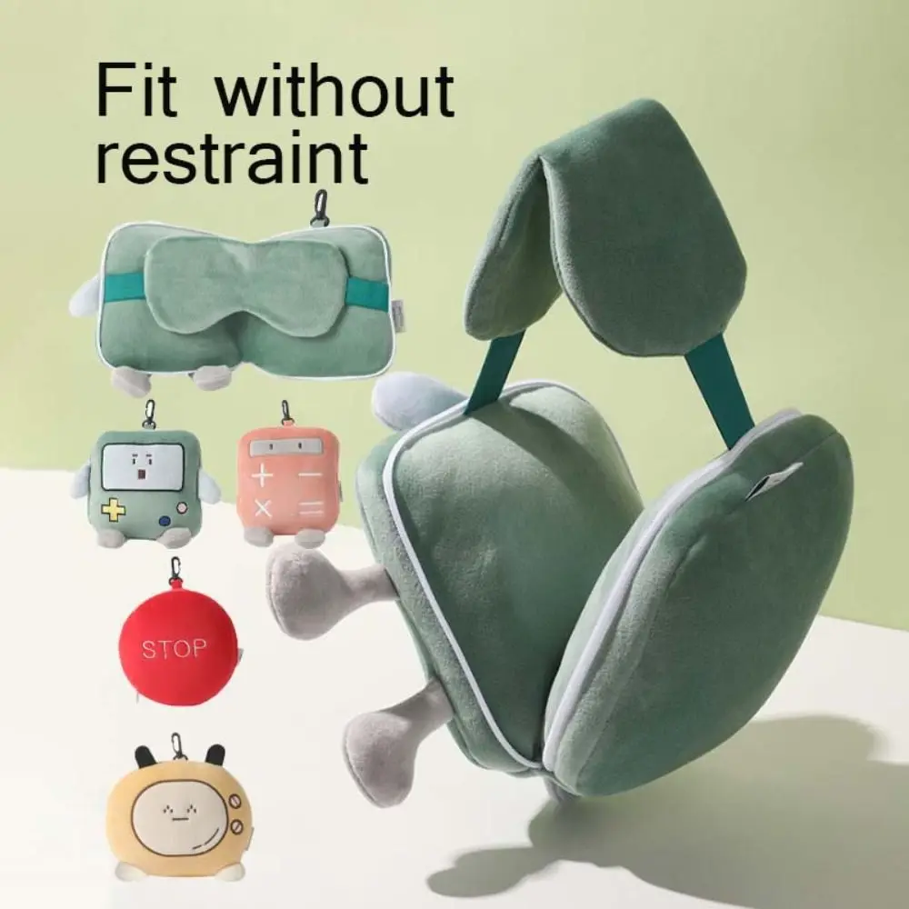 Moda Kawaii Cartoon Maschera per gli occhi Cuscino Morbido pieghevole 2 in 1 Maschera per gli occhi Fascia elastica Strumento per il sonno Cuscino pieghevole da viaggio Pausa pranzo