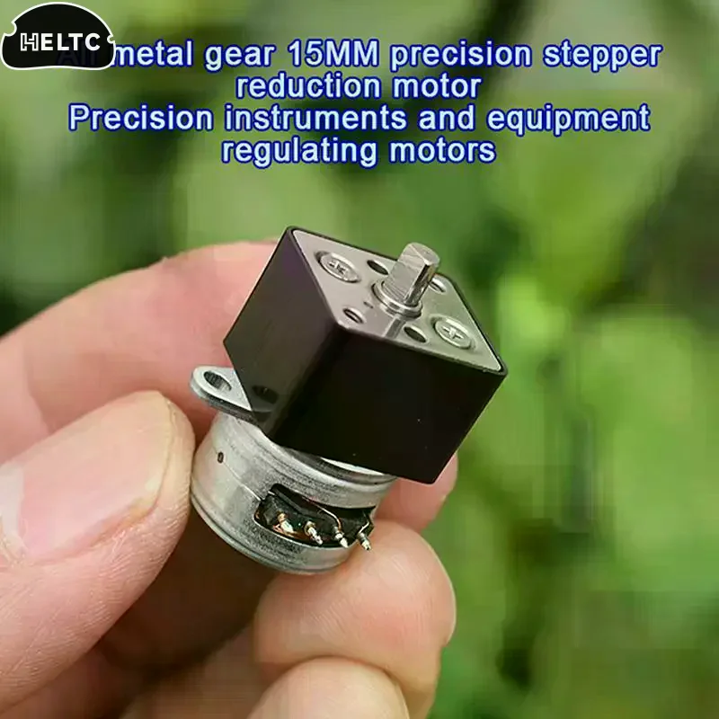1PCS Metal  15BY Mini 15mm 2-Phase 4-Wire Gear Stepper Motor Micro Full Metal Gearbox Gear Stepping Motor DIY Accessories