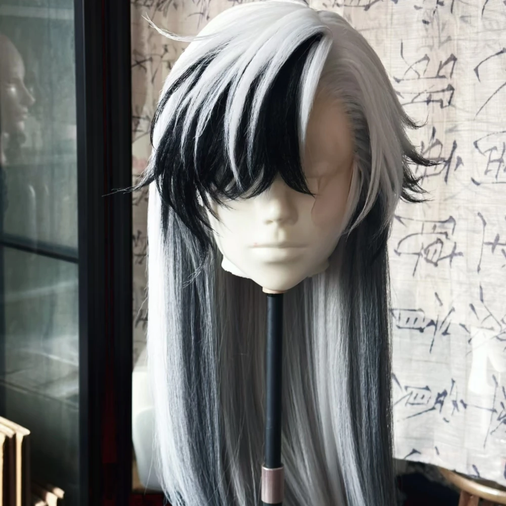 Anime Character Botius Cosplay Wig Two Tone Long Hair with Simulated Scalp Top with Rose Net Heat Resistant Synthetic Fiber