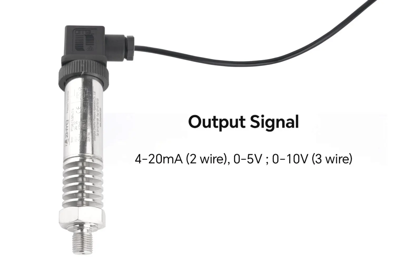 High Temperature 304/316 Stainless Steel Threaded Connection Waterproof Pressure Transmitter Transducer