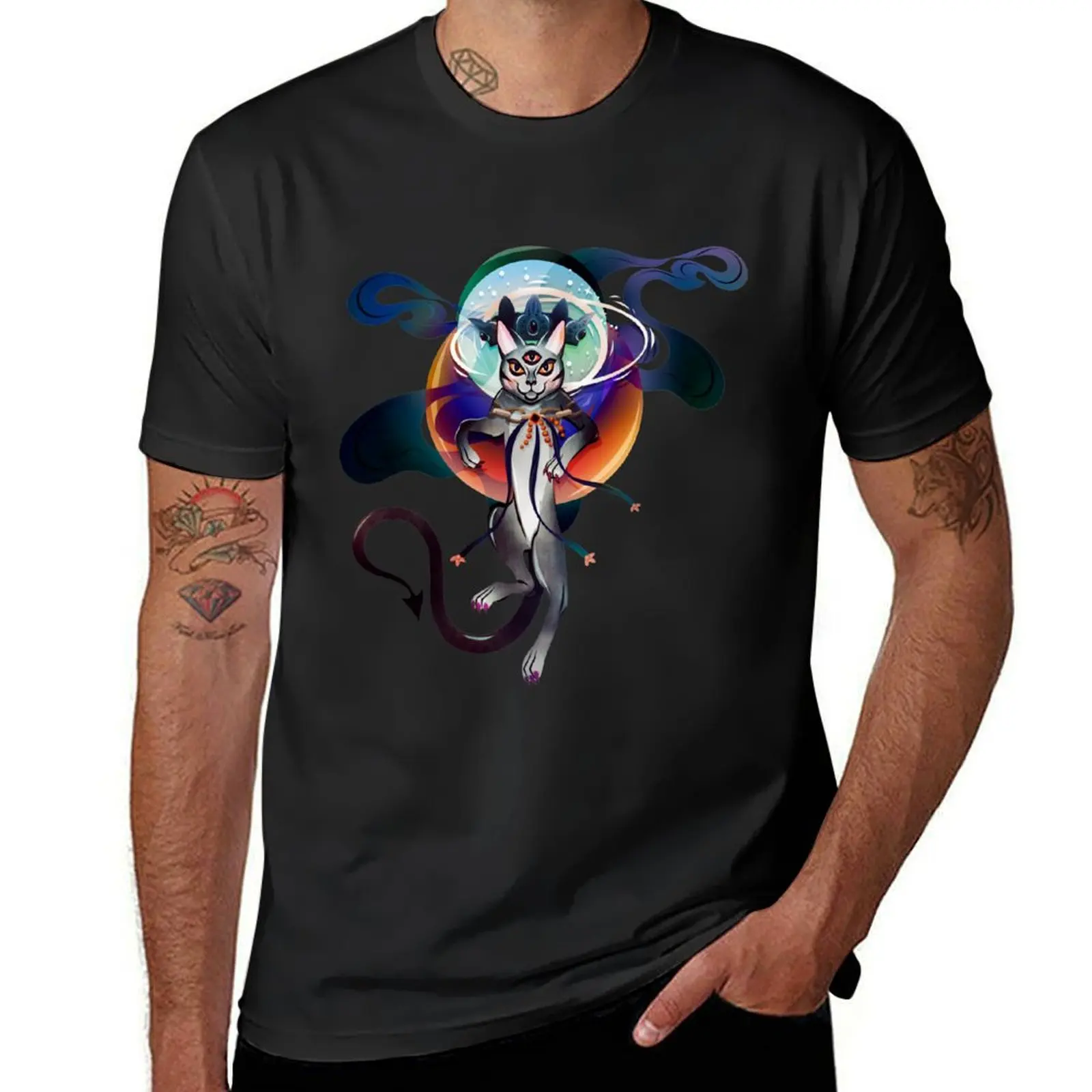

Ray, the King of Cats. Warlock by day, regal magic feline cat by night. T-Shirt Louboutins mens funny t shirts