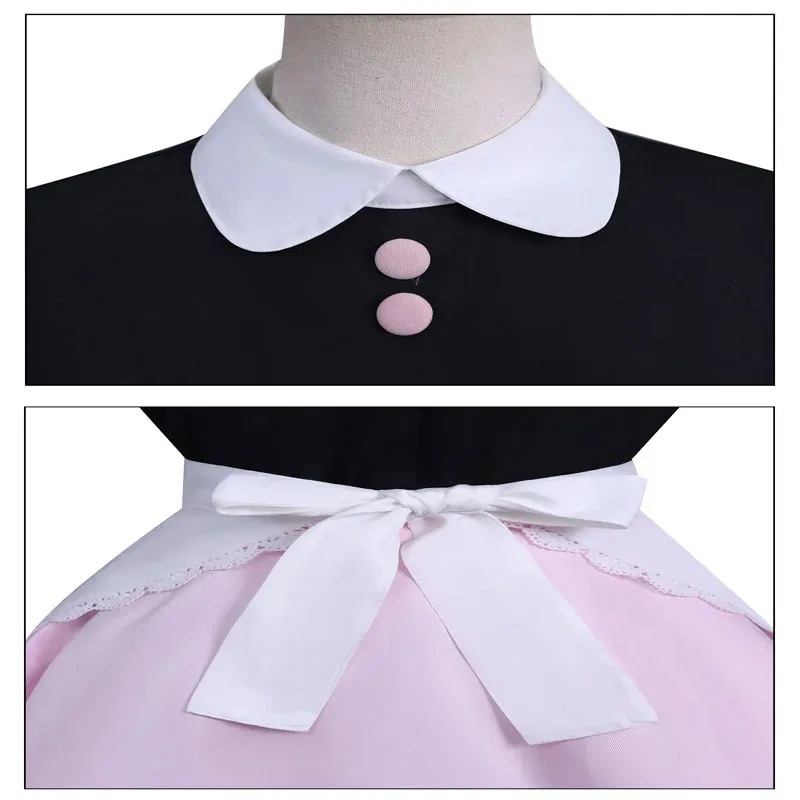 زي تنكري لفيلم ميراكيلوس دوبين-تشنغ، فستان خادمة مارينيت لوليتا، مجموعة كاملة مع باروكة لحفلة الهالوين، بدلة كوميك-كون