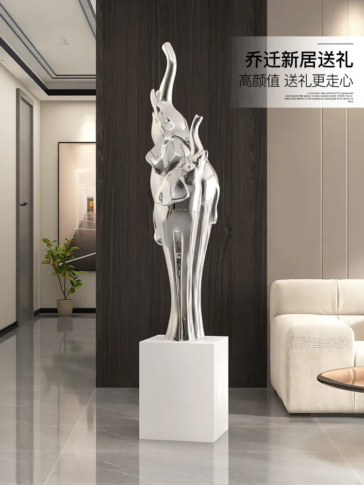 Light luxury electroplating like large floor ornaments, home accessories, living room entrance handicrafts, sculpture, housewarm