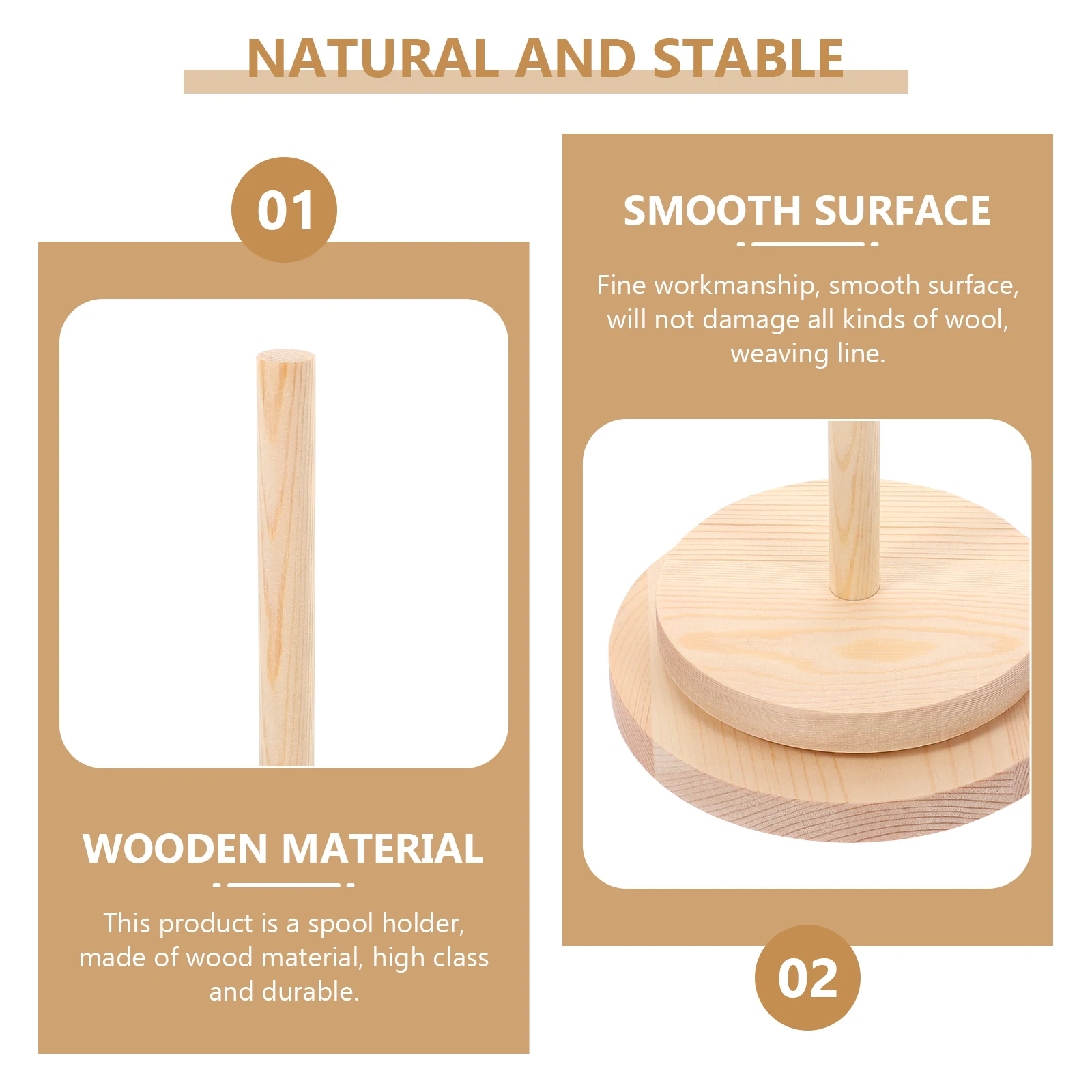 

Wooden Spool Holder Thread Rack 12cm Spool 15cm Base Smooth Embroidery Cross Stitch Sewing Quilting Crafting Storage ganizer