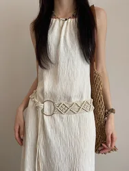 Bohemian Braided Folk Wind Waist Rope, 2024 New Style With Dress, Belt And Chain