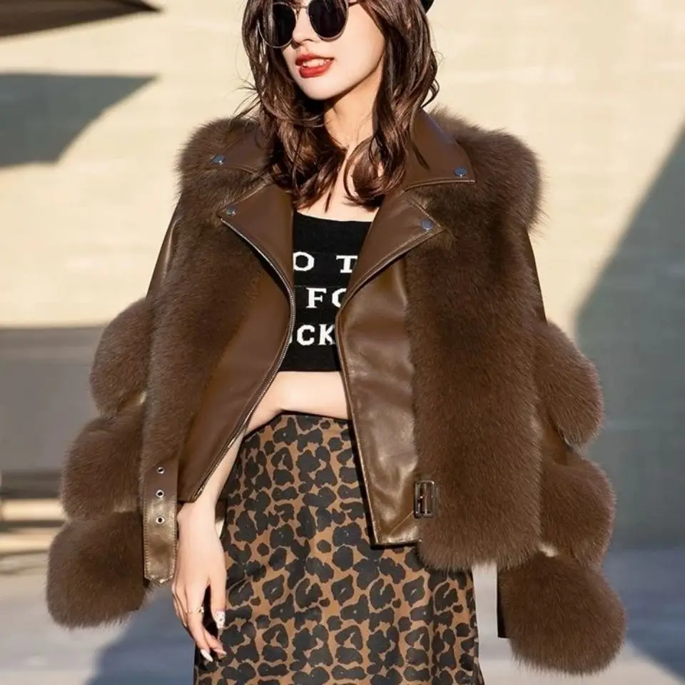 

2024 New Winter Fake Fur Coats for Women Flocking Pockets Zipper Fly Loose Fit Thickened Fashion Jackets Female Clothes T56