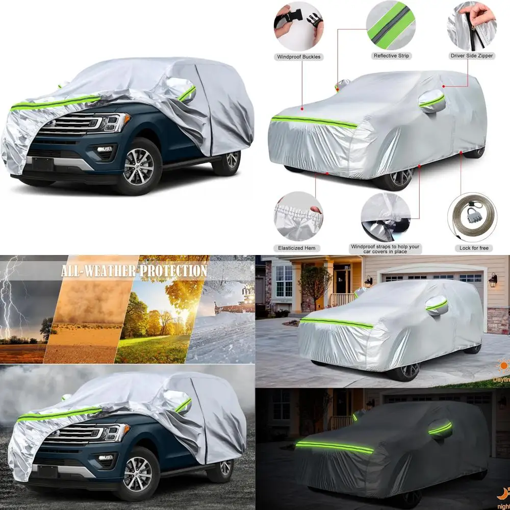 

Всепогодный 6-слойный серебряный автомобильный чехол для Ford Expedition и Lincoln Navigator SWB 2007-2025, водонепроницаемый сменный чехол