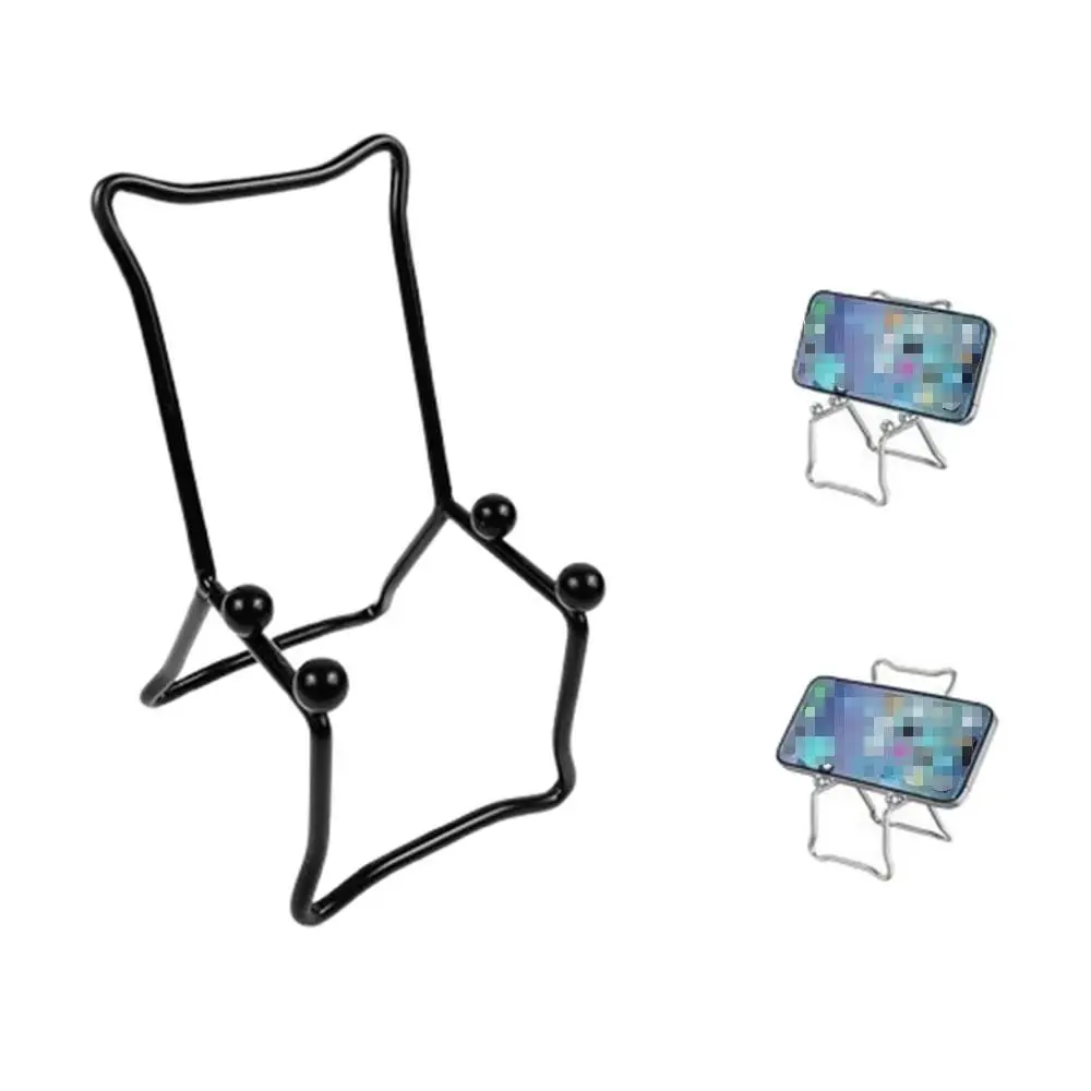 

2Pcs Creative Desktop Chair Phone Stand Cute Decorative Ornaments Mini Stool Phone Bracket Universal Stainless Steel