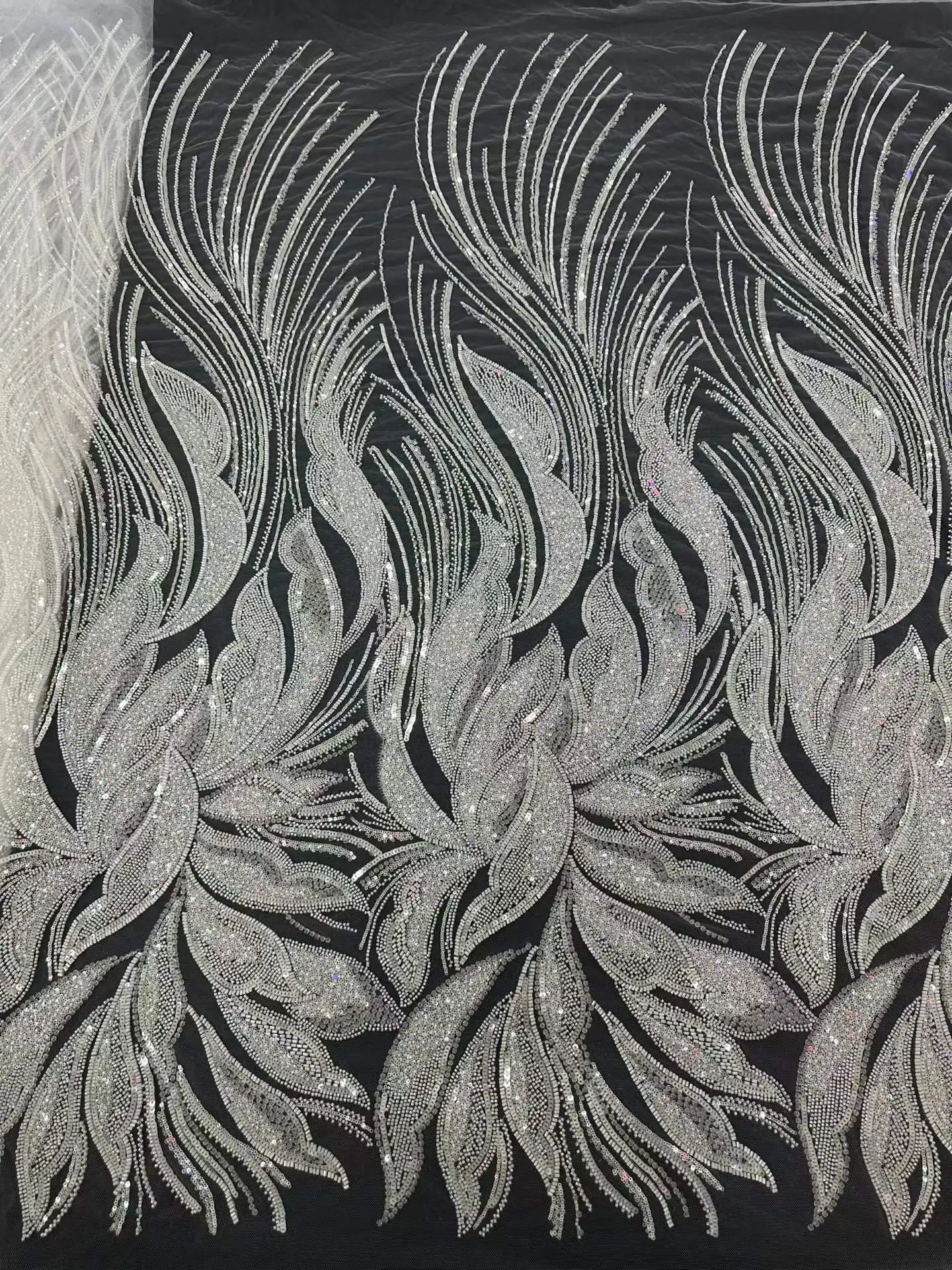 

2026 Luxury French Mesh Embroidery Beaded Lace Fabrics African Nigerian Sequins Lace Fabric For Wedding Dress Sewing Material