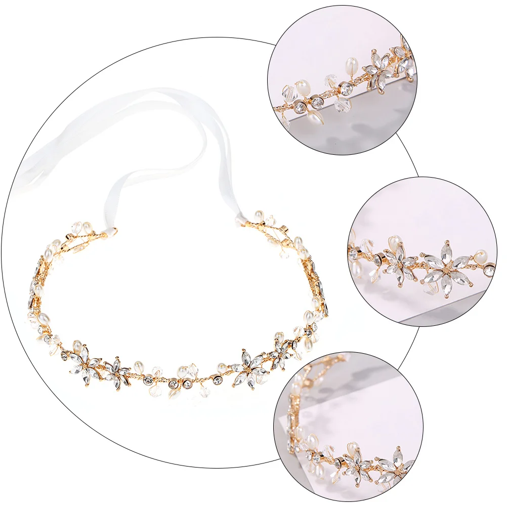 

Rhinestone Bride Waist Chain Handmade Pearl Belt Wedding Dress Accessory Elegant Clothing Decoration for Banquet Dance Party