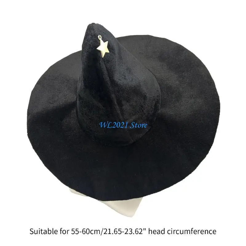قبعة ساحرة من القماش للجنسين G5GC لحفلات الهالوين التنكرية والحفلات التنكرية #5