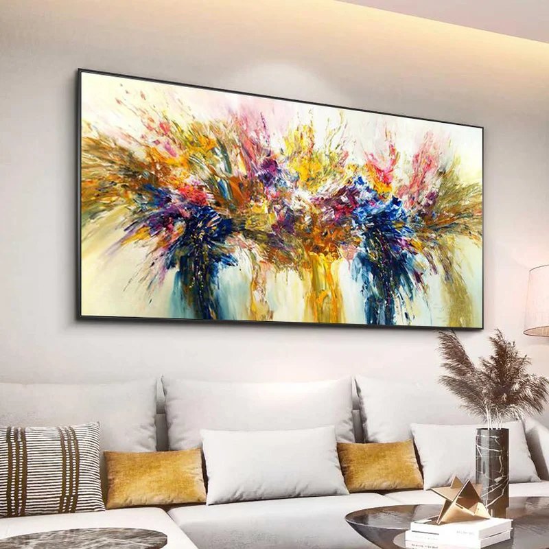1pc frameless Canvas Painting Abstract Texture Art Color Picture on Modern Canvas Canvas Painting Quadro Flower Poster Mural Wal