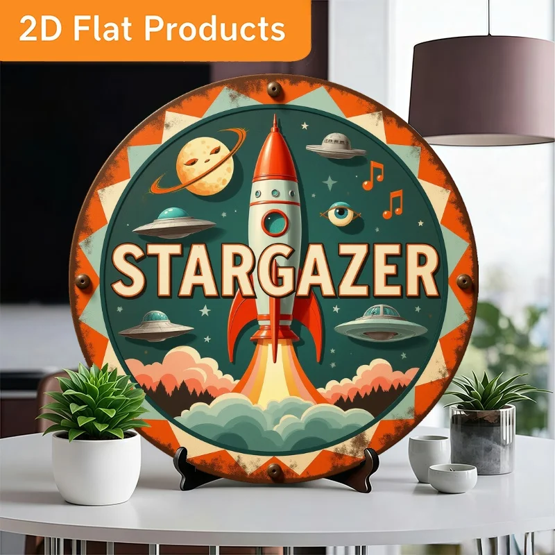 Galaxy Rocket UFO Music Wall Art, 11.81