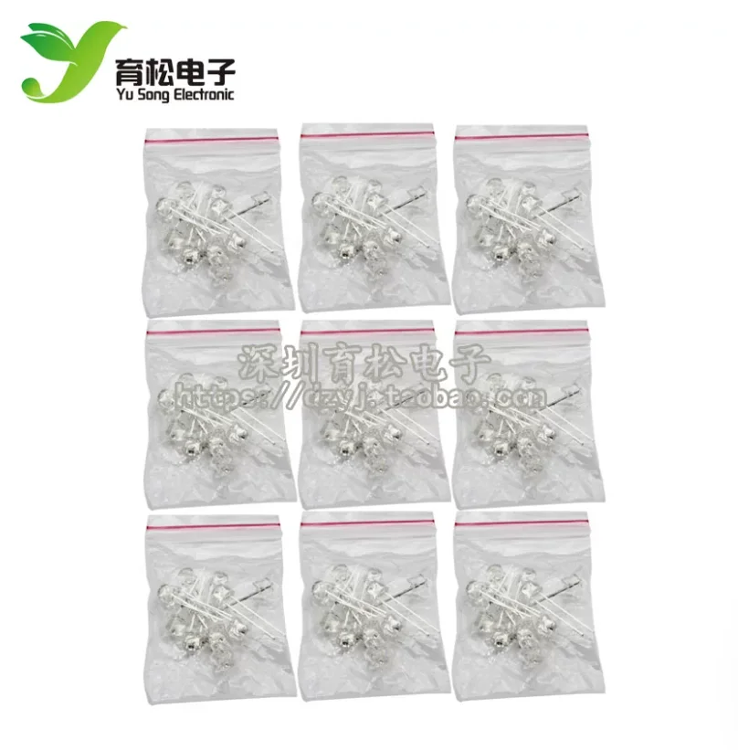 5 Colour *10pcs=50pcs Red Blue White Green Yellow Assorted Kit Set Transparent Cover Pack DIY Straw Hat F5 LED 5MM