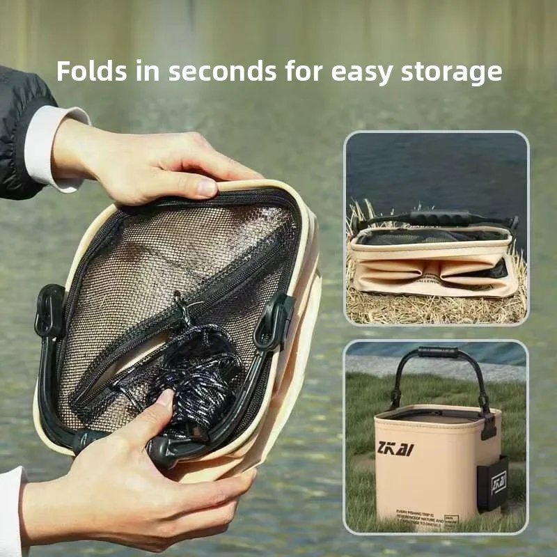 Portable foldable water bucket, fishing bucket, lure fishing bucket, outdoor fishing bucket, fish storage bucket