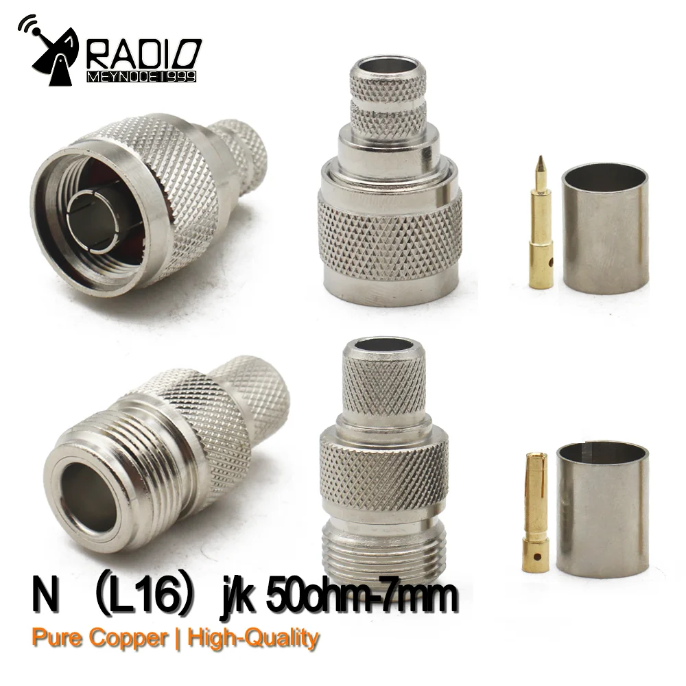 

1Pcs 50-7 L16 N RF Coaxial Connector N Male Plug Female Jack Crimp&clamp Connector Straight for LMR-400 RG8 RG213 7D-FB Cable
