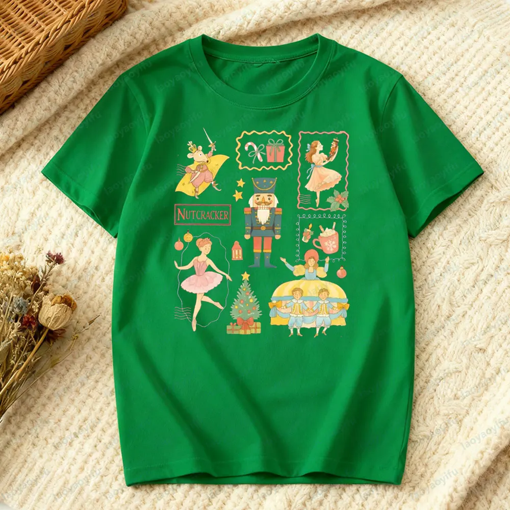 عيد الميلاد كسارة البندق لطيف عادية قميص كسارة البندق الباليه المحملة خمر السكر البرقوق الجنية تي شيرت احتفالي عطلة حفلة النساء بلايز #5