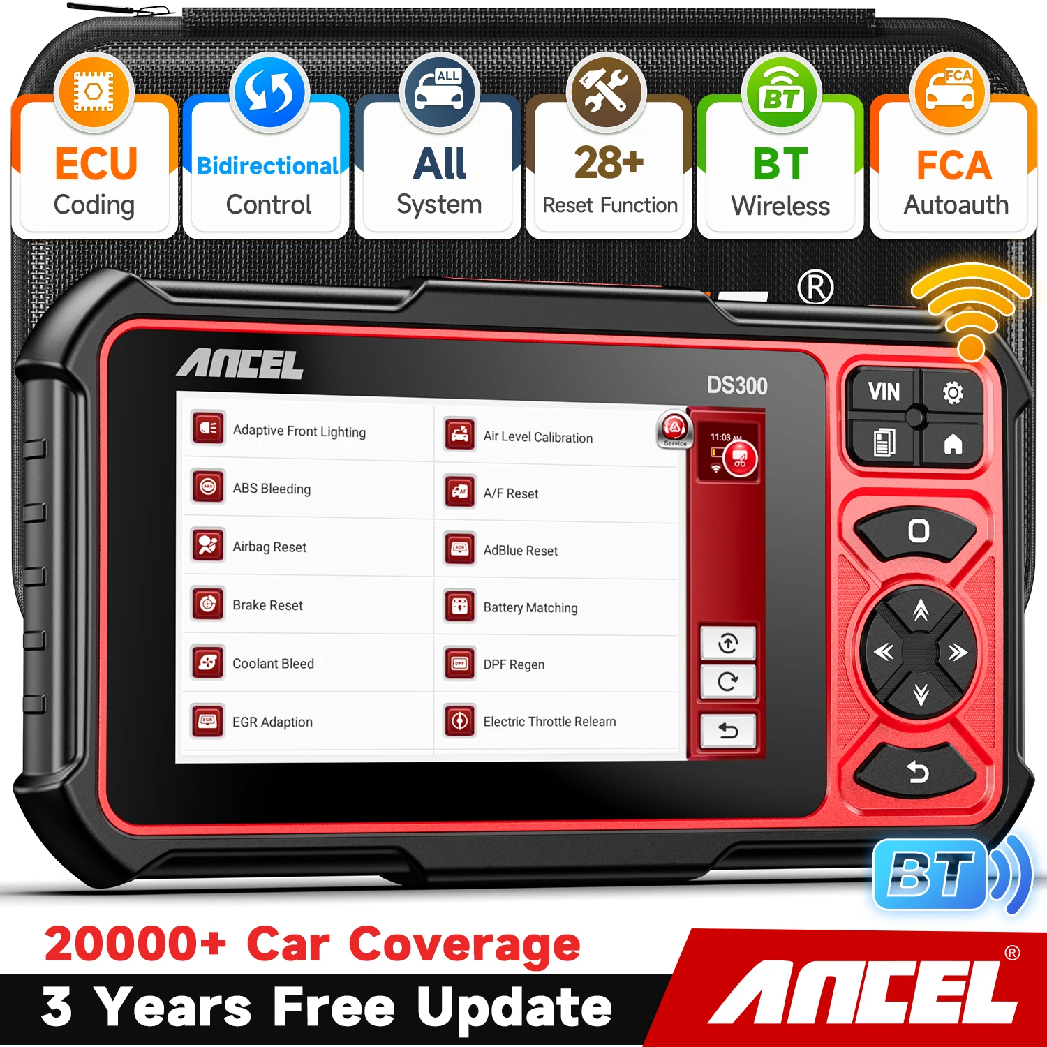

Сканер ANCEL OBD2 CAN FD DOIP 28+ Сброс Полная система Кодирование ЭБУ Авто Авто Автомобильный двунаправленный Contorl Инструменты диагностического сканирования DS300 BT