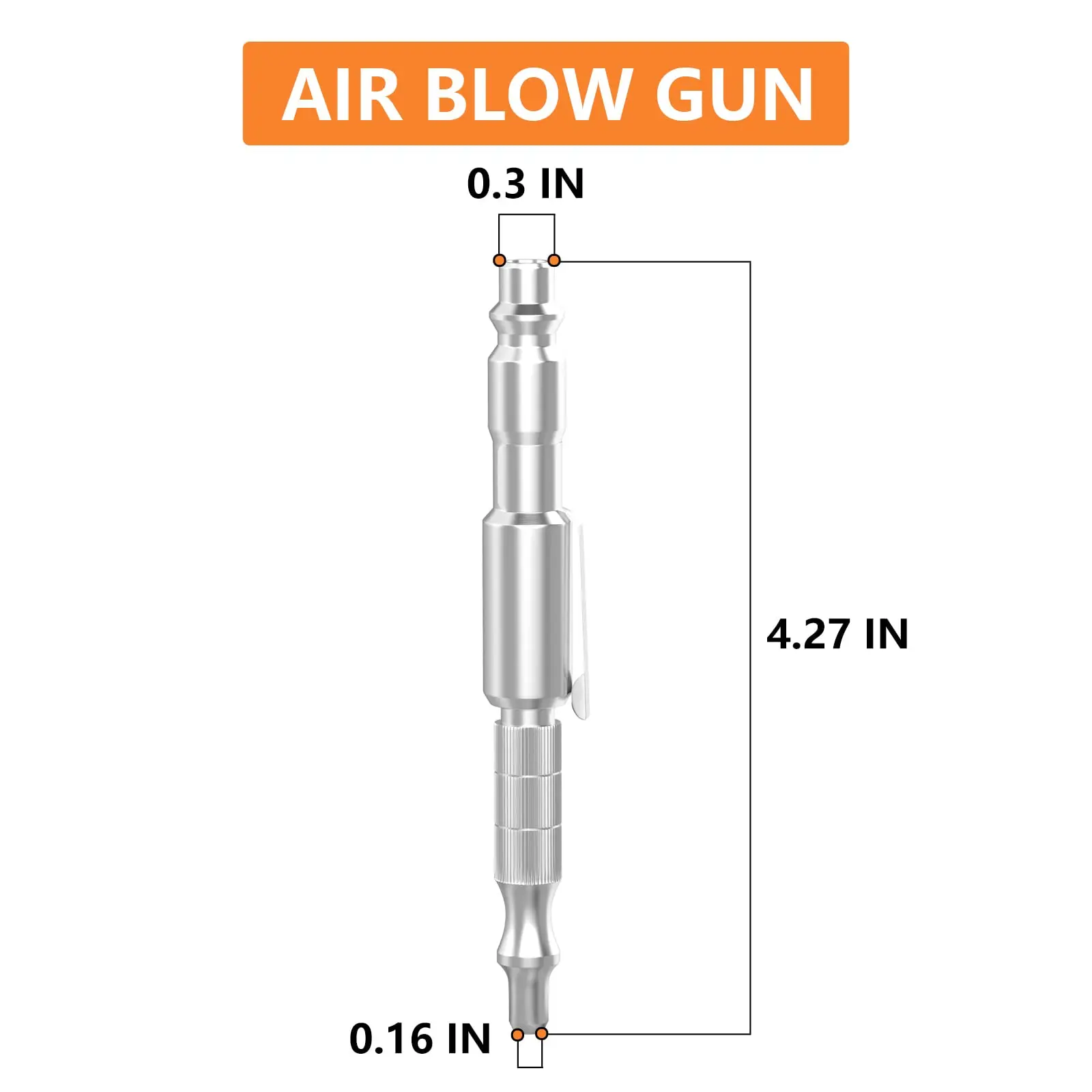 Ajustável de bolso Air Blow Gun, 1/4 "I e M Tipo Plug, perfeito para limpeza, secagem, manutenção de pó, 4.27", 1Pc ou 2Pcs