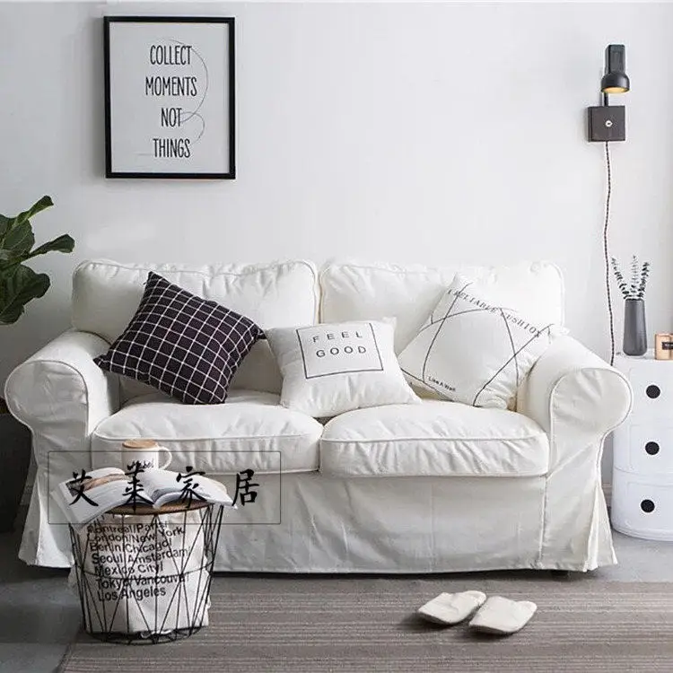 Removable and washable white sofa Nordic simple style wedding shop studio photography studio double sofa
