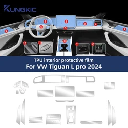 For Volkswagen Tiguan L Pro VW 2024 2025 TPU Protective Film Clear Interior Center Console Gear Panel Anti-scratch Accessories