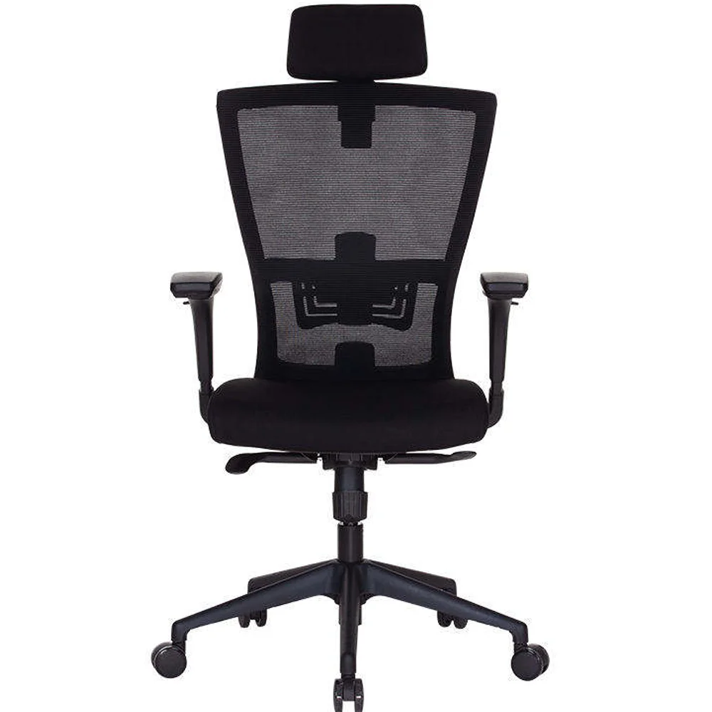 Wholesale Ergonomic Comfortable Adjustable Height Fixed Armrest Black Frame Office Chair