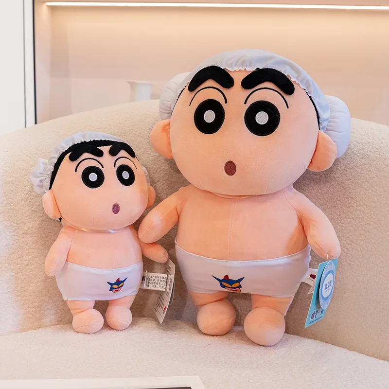 Gorro de baño Crayon Shin Chan de 25/40cm, juguete de peluche con ropa interior, muñeco de figura de peluche de dibujos animados, regalo de Anime suave para colección de niñas y niños