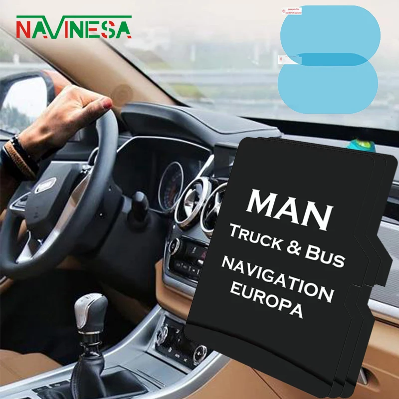 for MAN Truck Bus Media Harman Navigation Maps Europe Turkey Sat Navi TF Card Accessories Software with Anti Fog Reaview Sticker