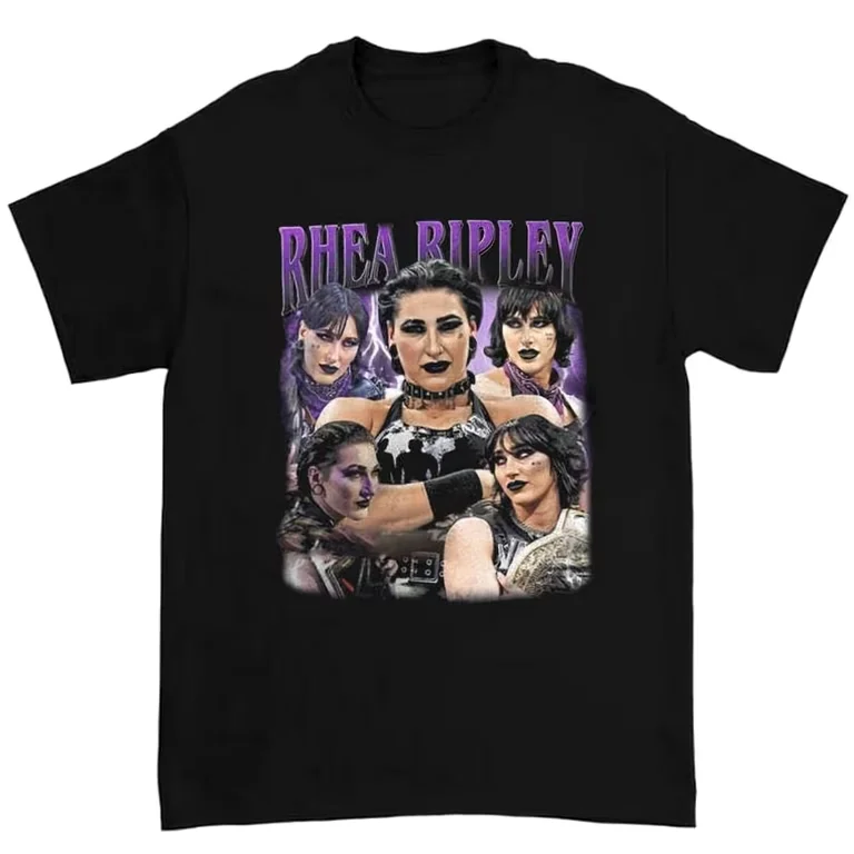 2026 summer New WrestleMania 42 Rhea Ripley T-shirt 100%cotton unisex wrestling oversized graphic Loose quality O-neck Tshirt