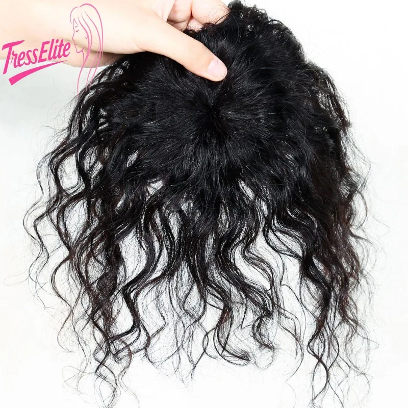 Parrucca Capelli Umani Acqua/Profonda/Ricci/Crespo Dritto Colore Naturale TOPPERS Pezzo di Ricambio Dei Capelli 360 Copertura Completa Brasiliano Vergine Remy