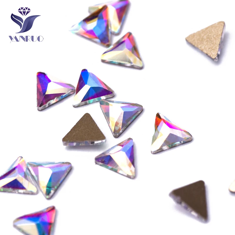 YanRuo 20pcs Triangle Shaped Flatback Diamond Beauty Accessories Glass material Rhinestones DIY Design Gems Nail Art Decorations