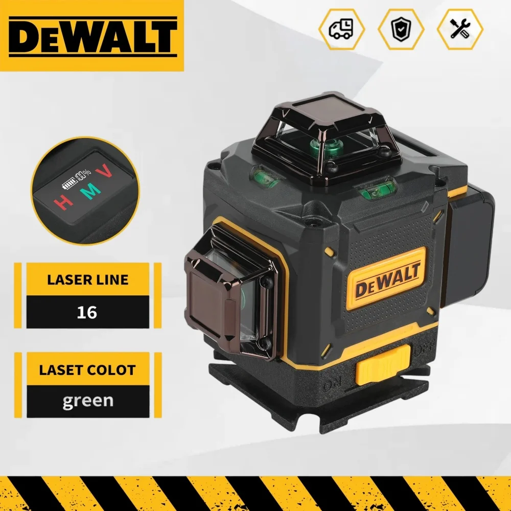 Untuk DEWALT 4 Sisi 360 ° Tingkat Laser Self Leveling 16-Garis Sinar Hijau 3-4D Vertikal dengan Fungsi Garis Silang Vertikal Yang Tepat