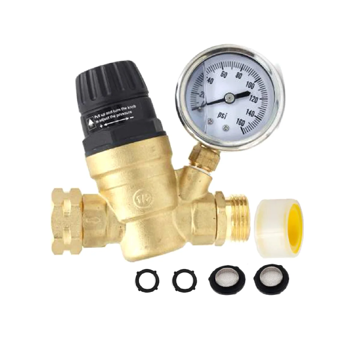 Adjustable Water Pressure Regulator RV Brass Water Pressure Reducer Water Pressure Regulation Supplies for RV