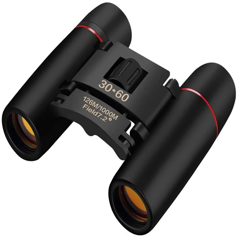 Mini binóculos 30x60 para crianças e adultos, bolso portátil binocular, dobrável, impermeável, para montanhismo, observação de pássaros