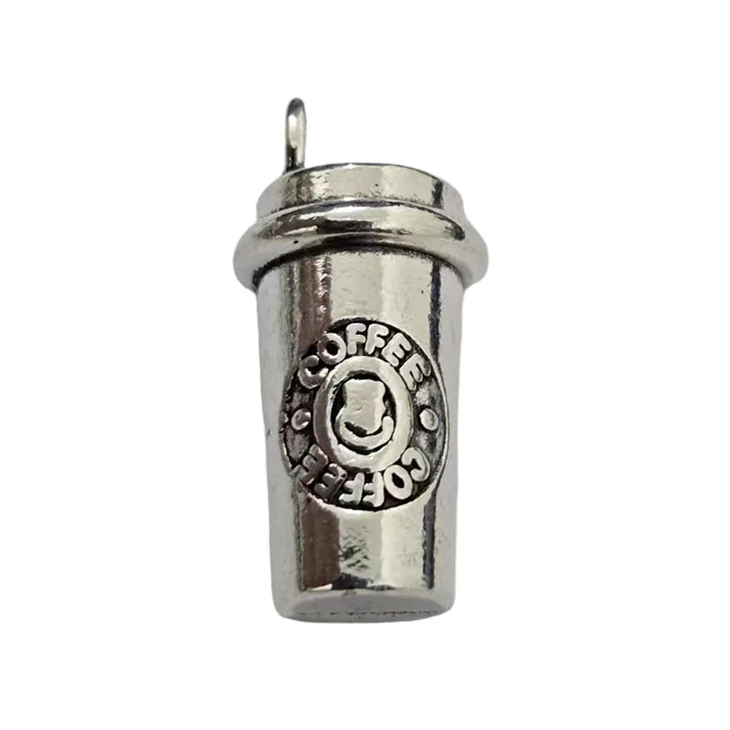 10pcsDIY jewelry accessories zinc alloy three-dimensional coffee cup pendant simulation pendant