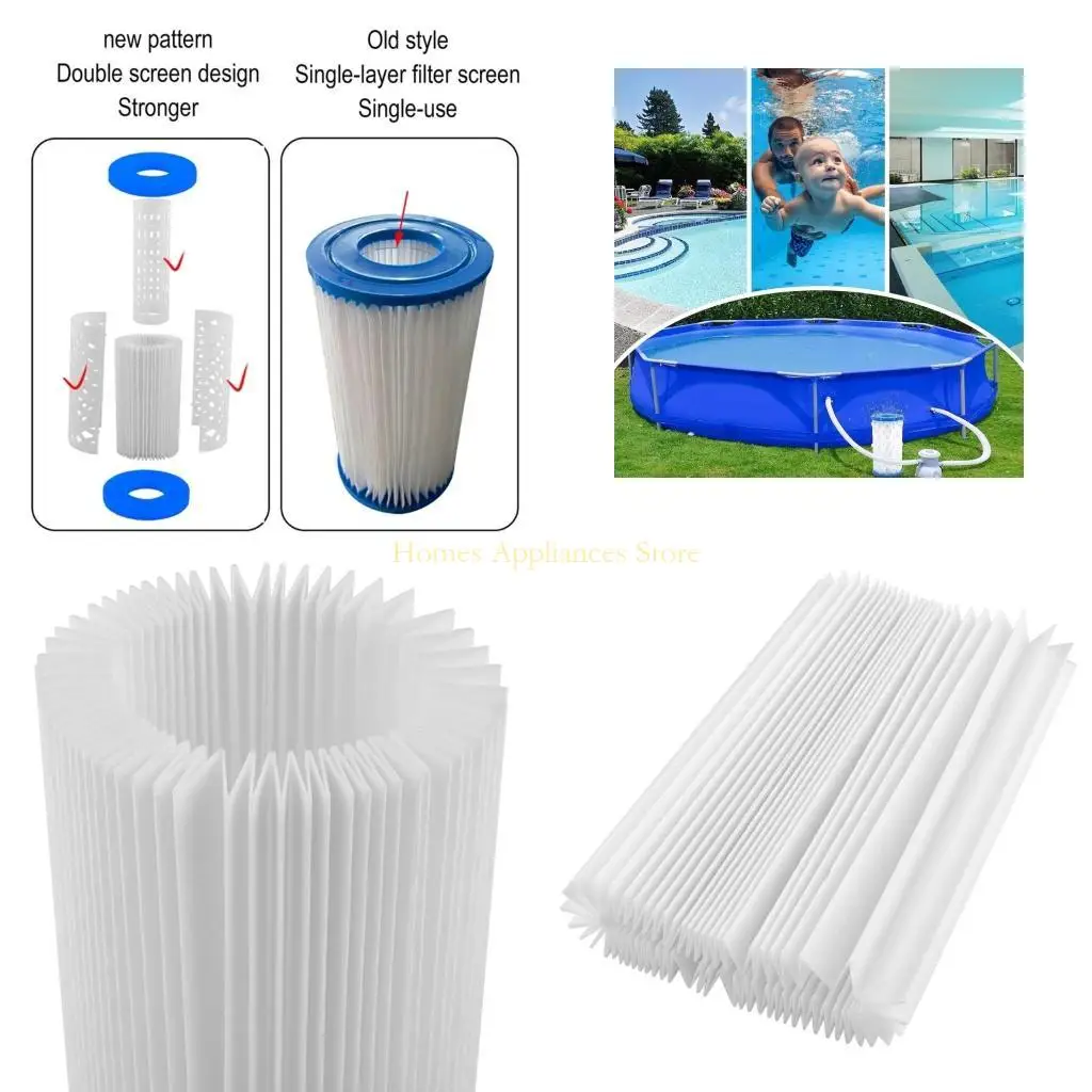 

D0AB 9 Pack Filter Paper Pool Filter Filter Parledge Filter Filter За детали плавательные бассейны для серии Тип