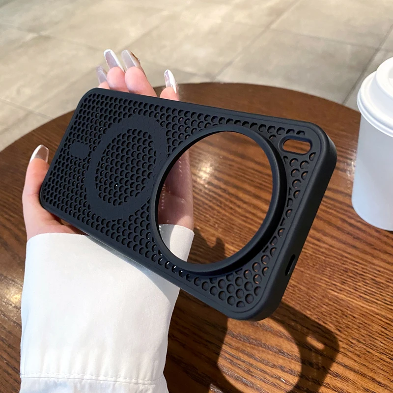 Für VIVO X300 Pro, X300, X200 Pro Mini Magnetische Hülle ELVEV Anti-drop Harte PC Waben Kühlung Saug Telefon Abdeckung