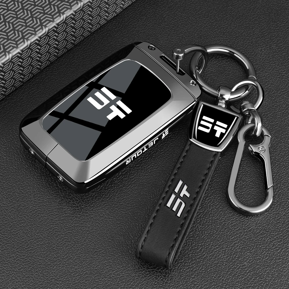  ﻿ Car Leather Key Fob Cover Remote Cover Fit For Chery Jetour G700 2025 2026 Case Shell Keychain Ring Holder Accessories