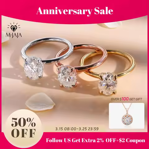 M-JAJA 1-3ct Moissanite Engagement Ring for Women Oval Cut D VVSI Diamond Wedding Band Bridal Sets S925 Silver Solitaire Ring