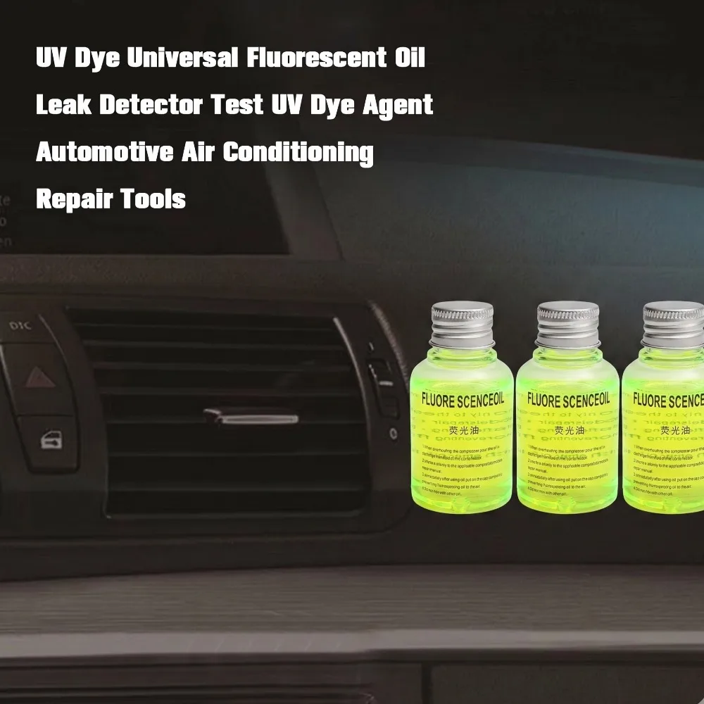 Fluorescent Oil Leak Dye for Car AC Air Conditioning Pipeline Detection UV Tracer Liquid 60ml Automotive Repair Tools Product