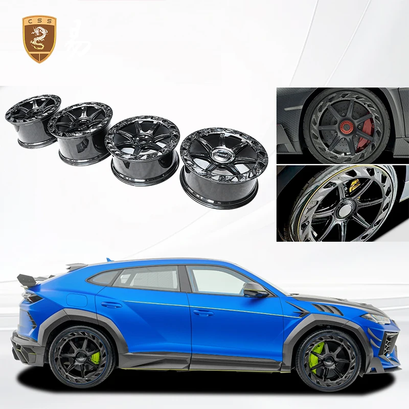 Car Wheel Hub For Lamborgini URUS MSY Style Forged Dry Carbon Fiber 23 Inch Aluminum Alloy Metal Hubcap Replacement Kits