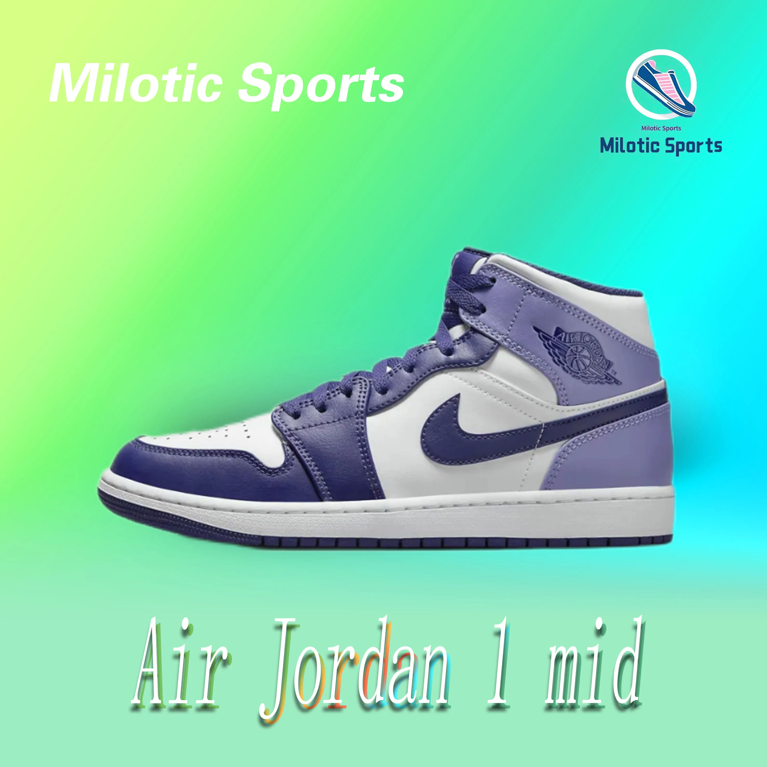 Jordan Air Jordan 1, спортивные комфортные трендовые туфли среднего размера в стиле ретро, сине-белые