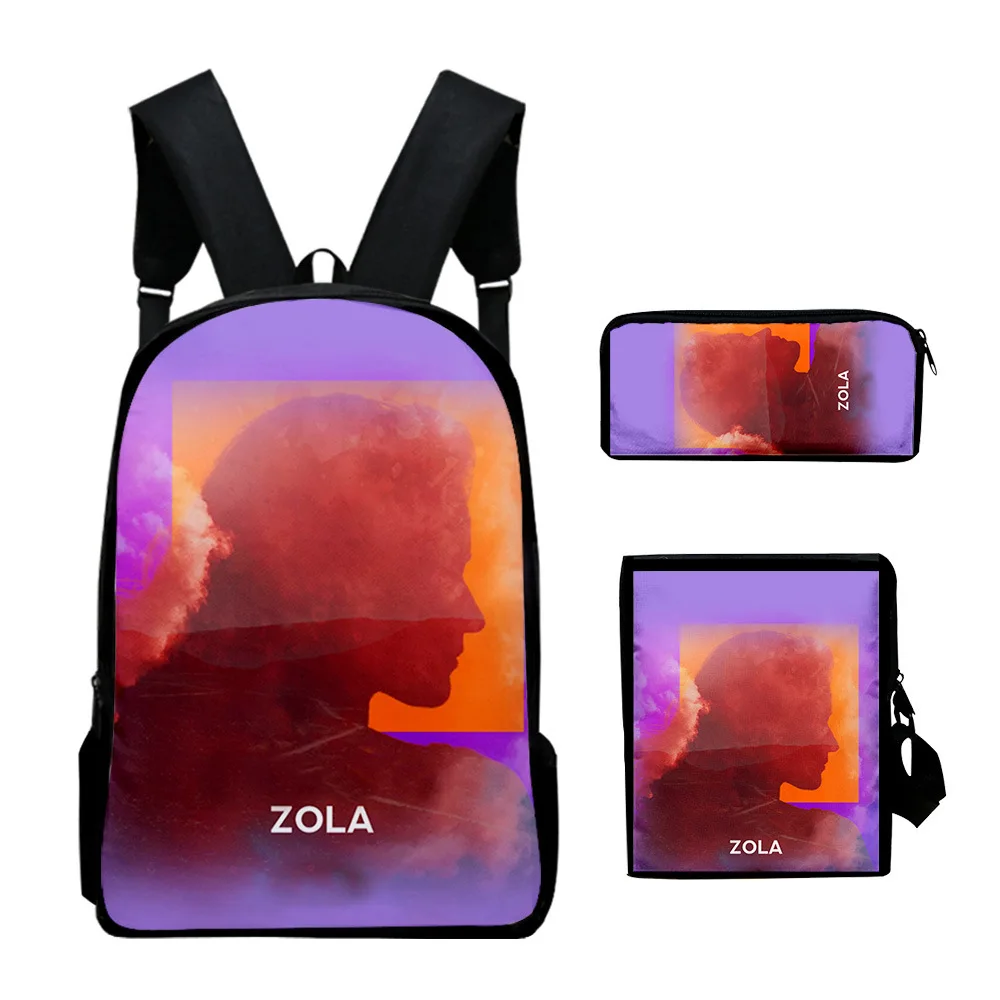 Classic  Novelty Luxury ZOLA 3D  Print 3pcs/Set pupil School Bags Laptop Daypack Backpack Inclined shoulder bag Pencil Case