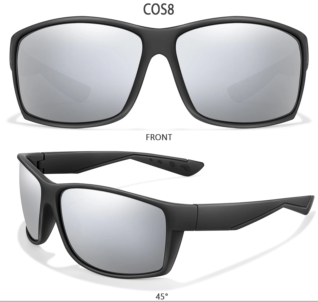COOLMEN Unisex Polarisierte Sport-Sonnenbrille UV400-Schutz Leichter TR90-Rahmen Radfahren Fahren Sonnenbrille Rutschfest 611 – Detail 11